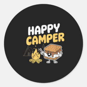 Camper Marshmallow Camping Smores Kawaii Smores Classic Round Sticker