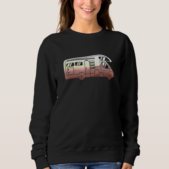 Camper Motorhome Camping Van Mobile Home Romantic  Sweatshirt (Front)