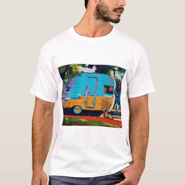 Camper Painting - Gift for Camping Lovers T-Shirt (Front)