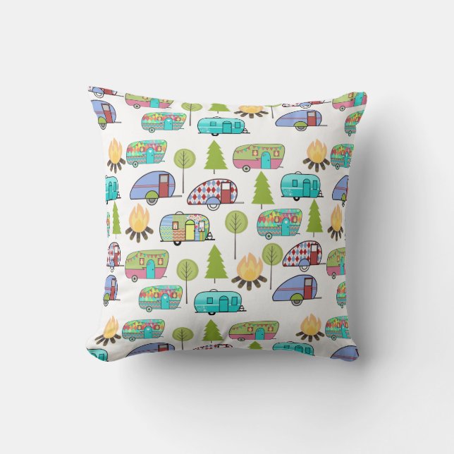 Camper Pattern Throw Pillows (Front)