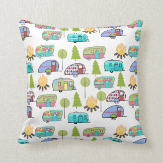 Camper Pattern Throw Pillows
