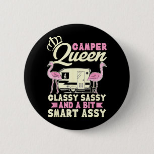 Camper Queen Classy Sassy Smart Assy Outdoor 6 Cm Round Badge