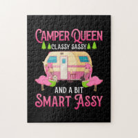 Camper Queen Classy Sassy Smart Funny Women Girls