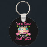 Camper Queen Classy Sassy Smart Funny Women Girls Key Ring<br><div class="desc">Camper Queen Classy Sassy And A Bit Smart Funny Outdoor Camping Design. Cute camping design for flamingo lovers,  campers,  or glampers who love to travel and camp in RV,  Trailer,  or Van.</div>