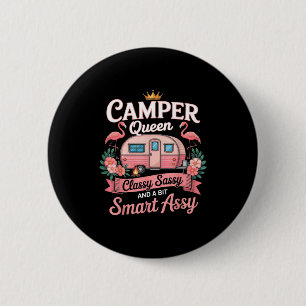 Camper Queen Cly Sy Smart Y Camng Rv Women  6 Cm Round Badge