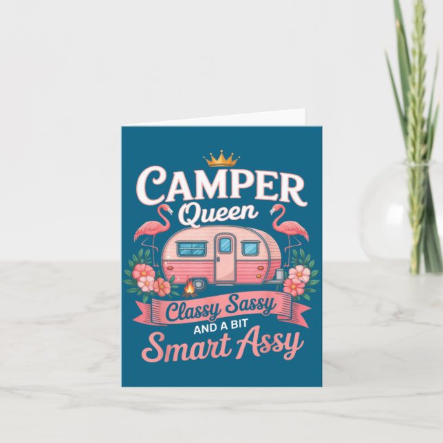 Camper Queen Cly Sy Smart Y Camng Rv Women  Card (Front)