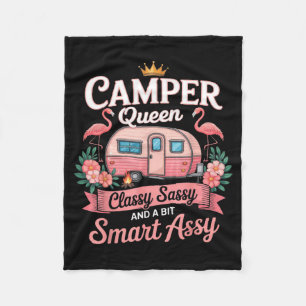 Camper Queen Cly Sy Smart Y Camng Rv Women Fleece Blanket