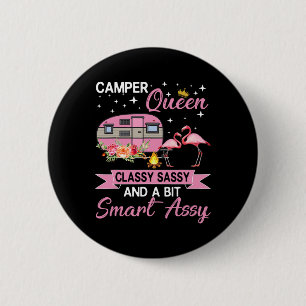 Camper Queen Cly Sy Smart Y Camping Rv Gifts Women 6 Cm Round Badge