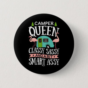 Camper Queen Cly Sy Smart Y T Shirt Camping Rv Gif 6 Cm Round Badge