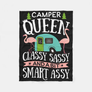 Camper Queen Cly Sy Smart Y T Shirt Camping Rv Gif Fleece Blanket