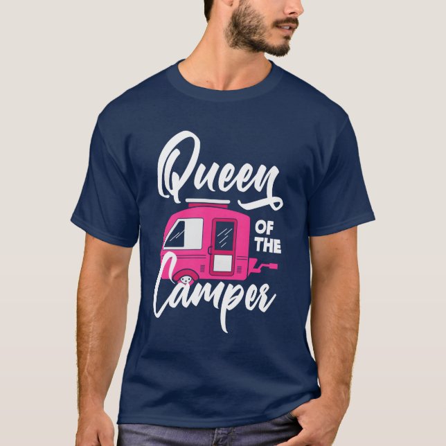 Camper Queen Women Girls Camping funny T-Shirt (Front)