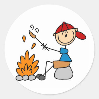 Camper Roasting Hot Dogs Tshirts and Gifts Classic Round Sticker