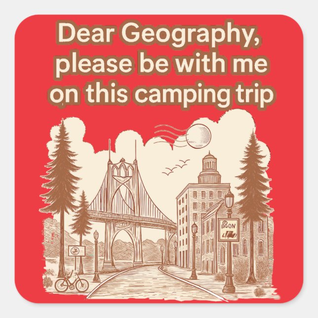 camper square sticker (Front)