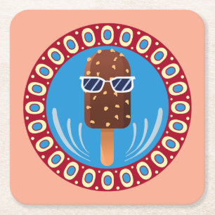 camper stuff square paper coaster
