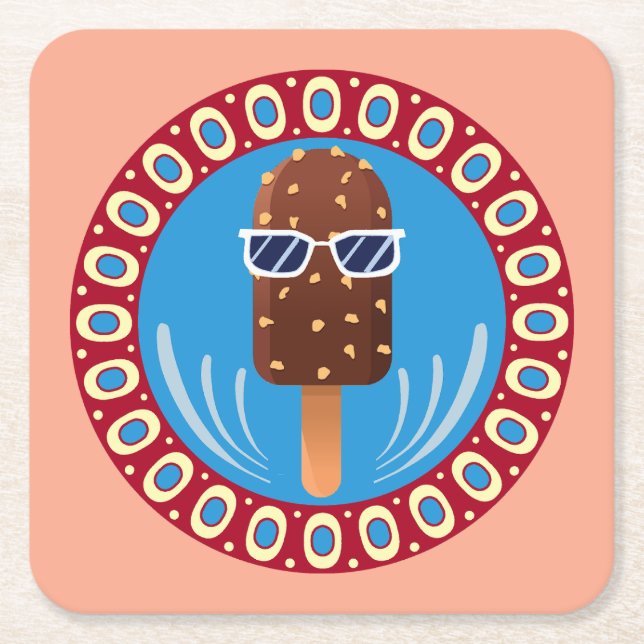 camper stuff square paper coaster (Front)