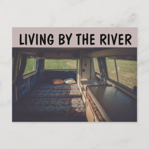 CAMPER TRAILER INTERIOR RIVER LIFE POSTCARDS