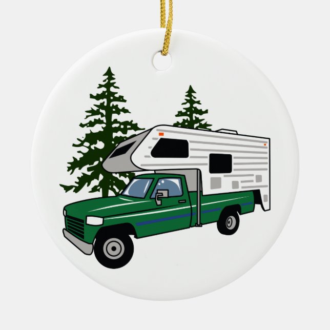 Camper Truck Ceramic Ornament (Front)