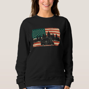 Camper USA Flag Caravan - Funny Camping_1 Sweatshirt
