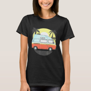 Camper Van Camping Men Women Retro Sun 70s 80s T-Shirt