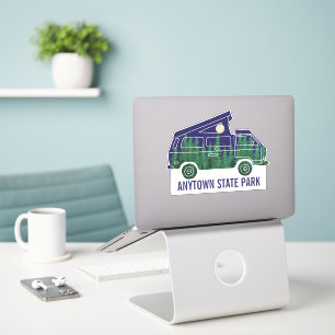 Camper Van with Pop Up Tent Custom Text Graphic
