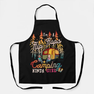 Camper Women Girls Camp Flip Flops Retro Camping K Apron