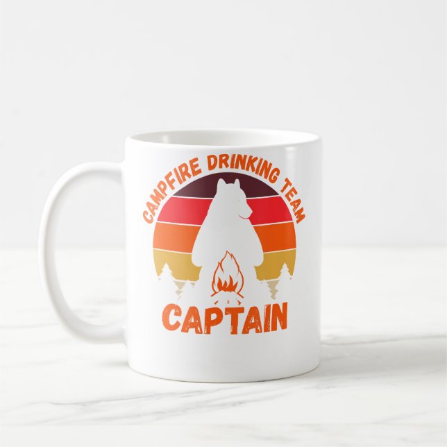 Campers Campfire Drinking Team Captain Camping Bea Coffee Mug (Left)
