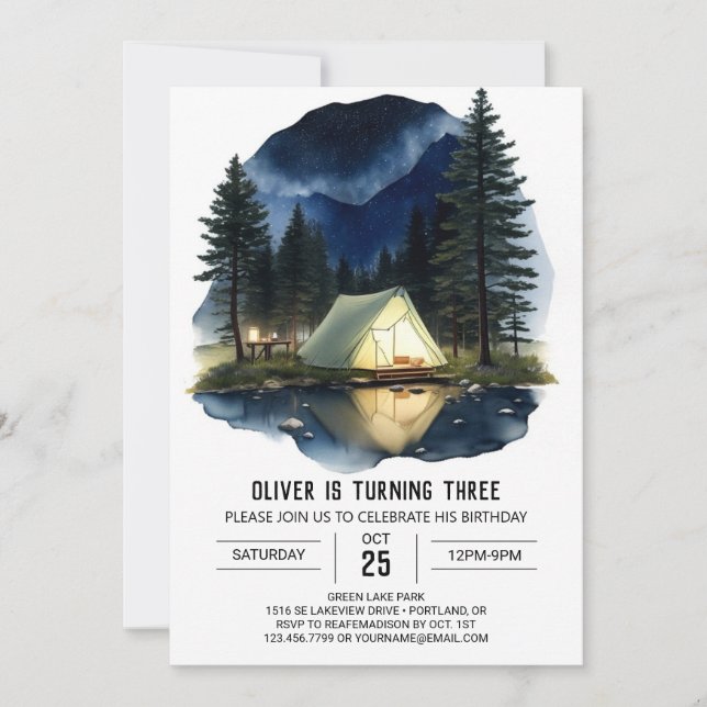 Camper's Forest Quest Birthday Invitation (Front)