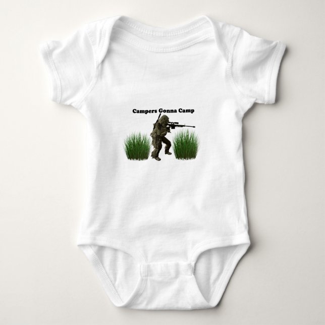 Campers Gonna Camp Baby Bodysuit (Front)