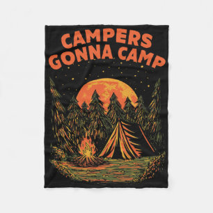 Campers Gonna Camp Summer Vacation Tropical Trip C Fleece Blanket
