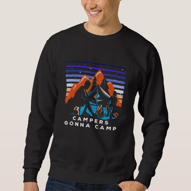 Campers Gonna Camp Tropical Tour Sunny Cruise Camp Sweatshirt (Front)