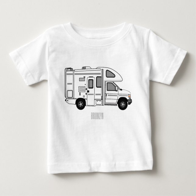 Campervan cartoon illustration baby T-Shirt (Front)