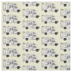 Campervan cartoon illustration fabric