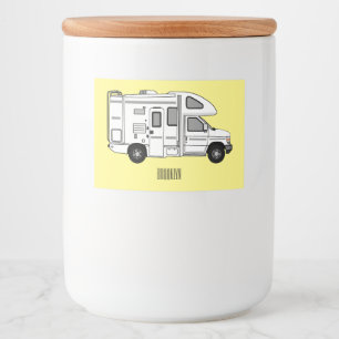 Campervan cartoon illustration food label