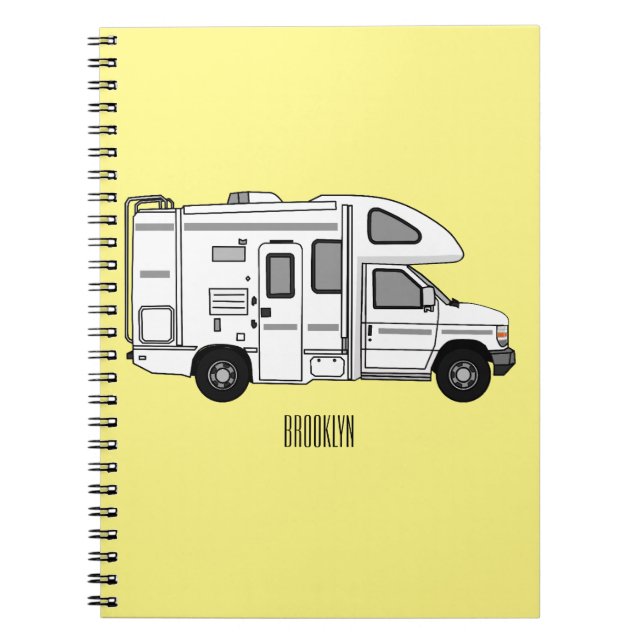 Campervan cartoon illustration notebook (Front)