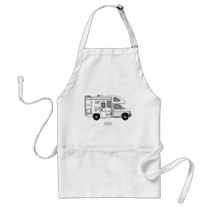 Campervan cartoon illustration standard apron