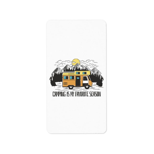 Campervan Mountain Retreat Label (Front)