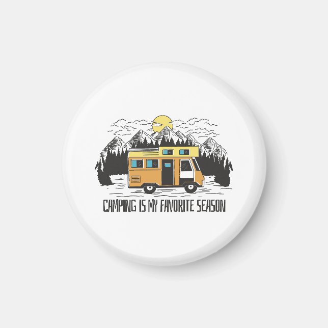 Campervan Mountain Retreat Magnet (Front)