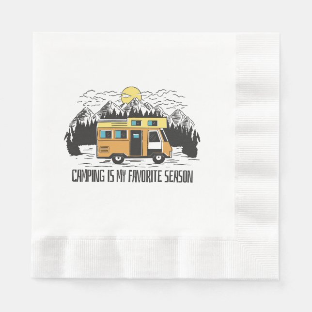 Campervan Mountain Retreat Napkin (Front)