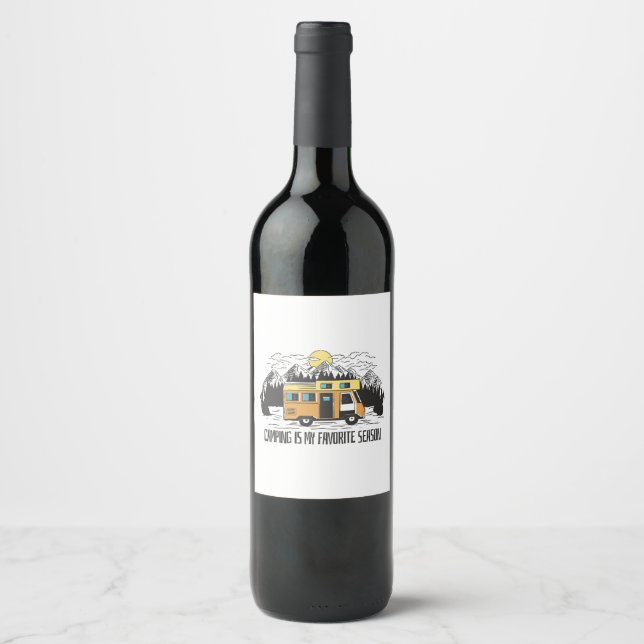 Campervan Mountain Retreat Wine Label (Front)