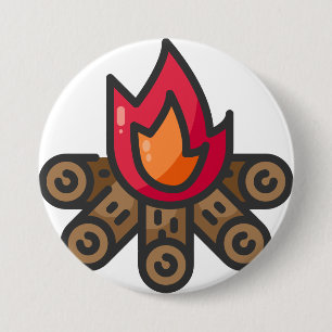campfire 7.5 cm round badge