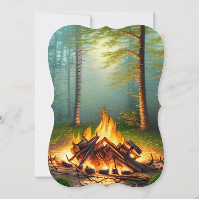  Campfire and Forest Card (Front)