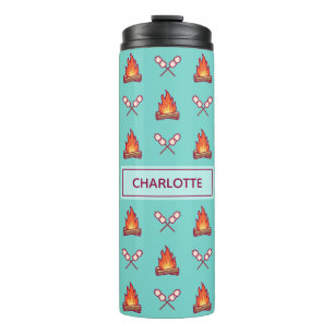 Campfire and Marshmallow Pattern Thermal Tumbler