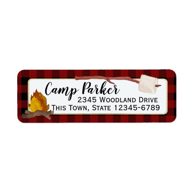 Campfire and Marshmallow Return Address Label (Front)