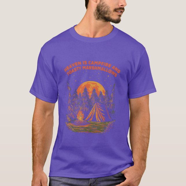 Campfire and Marshmallows Camping Food Camper Food T-Shirt (Front)