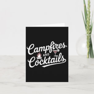 Campfire And Tails Summer Camping Graphic Design Card