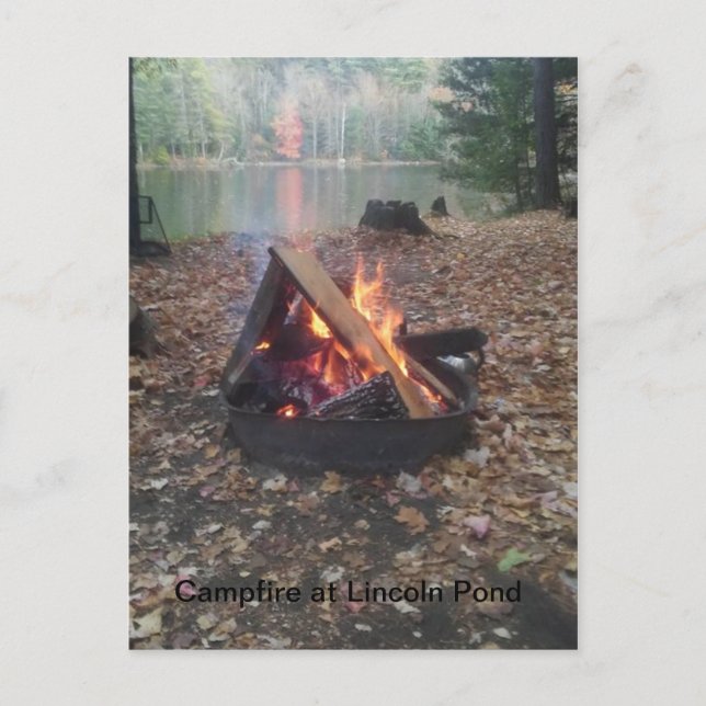Campfire at Lincoln Pond Postcard (Front)