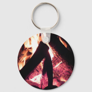 Campfire at night key ring
