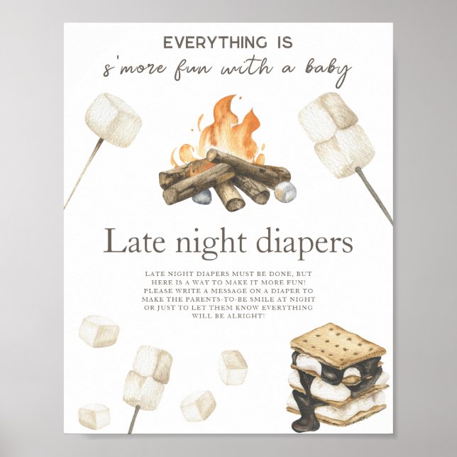 Campfire Baby shower - Late night diapers game  Poster (Front)