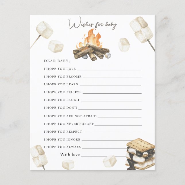 Campfire baby shower - wishes for baby (Front)
