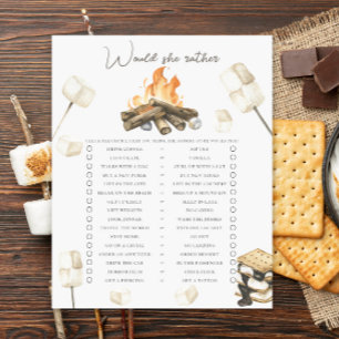 Campfire Baby shower Would she rather